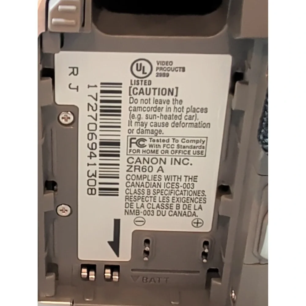 Canon zr60 ntsc